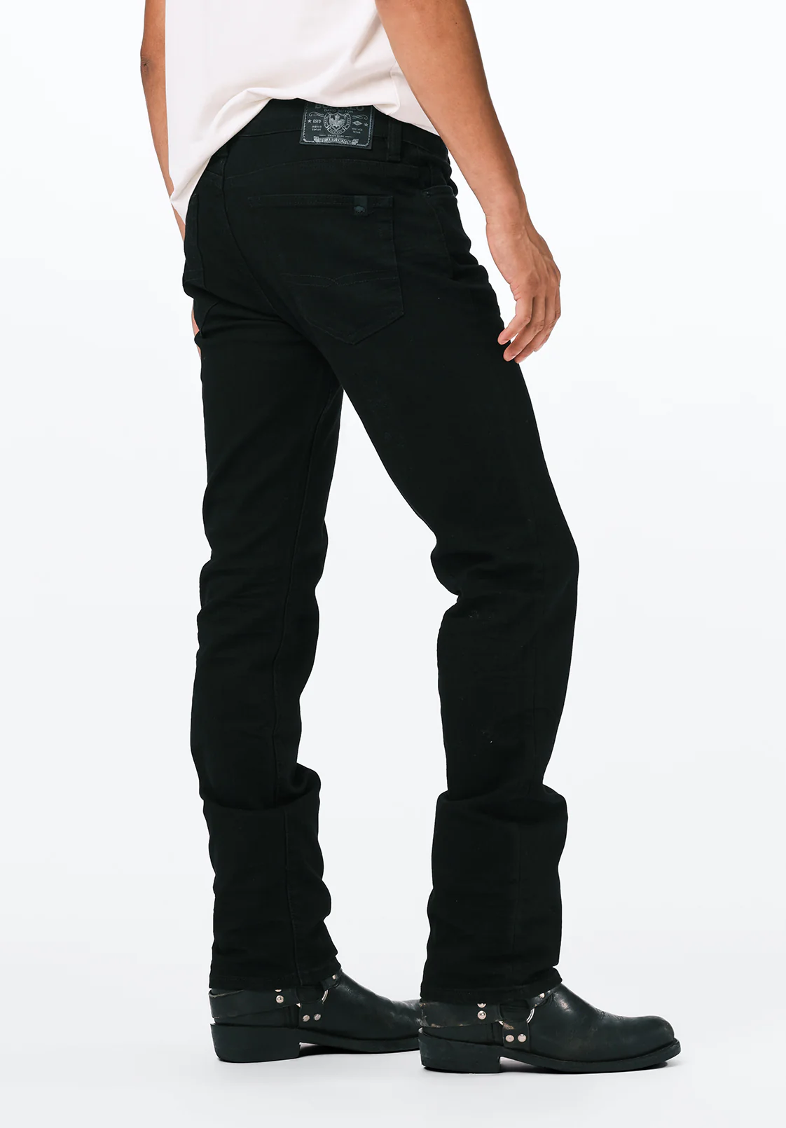 Slim Ash Men's Jeans, Black Coated - BM22047 - Image 4
