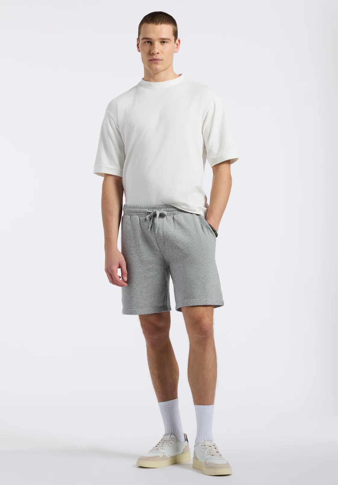 Hilston Men's Fleece Relaxed Shorts, Heather Grey - BM24536 - Image 5
