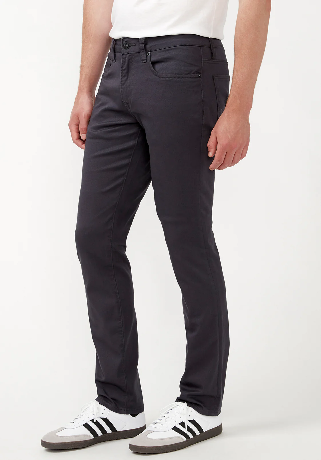 Slim Ash Men's Twill Pants in Authentic Charcoal Gray - BM22017 - Image 4